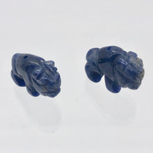 Load image into Gallery viewer, Charge! Sodalite Hand Carved Bison / Buffalo Figurine | 21x14x8mm | Blue White