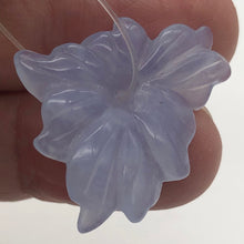 Load image into Gallery viewer, 18.4cts Exquisitely Hand Carved Blue Chalcedony Flower Pendant Bead - PremiumBead Alternate Image 3