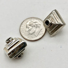 Load image into Gallery viewer, 2 Large 13.x13mm Sterling Silver Double Stepped Pyramid Beads | 5.2 grams | - PremiumBead Alternate Image 8