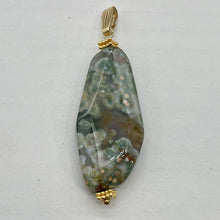 Load image into Gallery viewer, Ocean Jasper 14K Gold Filled Long | 2 1/2" Long | Green/Brown | 1 Pendant |