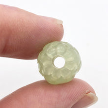 Load image into Gallery viewer, Basket Weave Carved 18x16mm Serpentine Jade Barrel Bead 10570 | 18x16mm | Green - PremiumBead Alternate Image 5