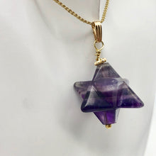 Load image into Gallery viewer, Amethyst Star Pendant Necklace | Semi Precious Stone Jewelry | 14k Pendant - PremiumBead Alternate Image 6