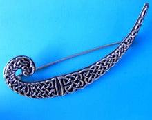 Load image into Gallery viewer, Intricate! Celtic Sterling Silver Knot Brooch Pin | 2 1/2" Long |