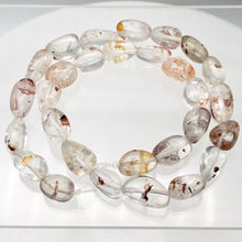 Load image into Gallery viewer, Lodalite Nugget Bead Strand | 15x12x10 to 15x11x9mm | Clear/Gold | 26 Bead(s) |