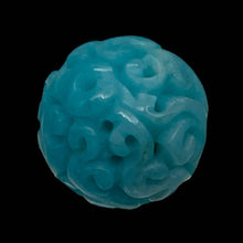 Load image into Gallery viewer, Amazonite AAA Intricately Carved Round Bead | 17mm | Blue | 1 Bead |