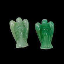 Load image into Gallery viewer, 2 Loving Hand Carved Green Aventurine Guardian Angels 9284AV | 21x14x8mm | Green