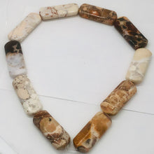 Load image into Gallery viewer, Conglomerate Jasper Rounded Rectangle Strand | 40X15X5 | Pastels/Brown | 10 Bead