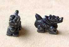 Load image into Gallery viewer, Wild 2 Hematite Hand Carved Winged Dragon Beads | 21x14x9mm | Silver black - PremiumBead Primary Image 1