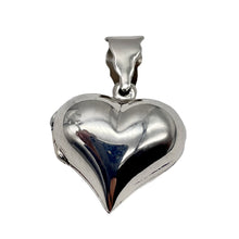 Load image into Gallery viewer, Sterling Silver Puffy Heart Photo Pendant | 1" Long | Silver | 1 Pendant |