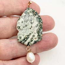 Load image into Gallery viewer, Ocean Jasper and Pearl 14K Gold Filled Pendant | 2 3/4 Inch Long |