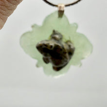 Load image into Gallery viewer, Ribbit 1 Lapis Frog On Aventurine Lily pad Pendant | 28x28.5x11mm | Blue