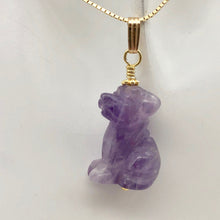 Load image into Gallery viewer, 14Kgf Faithful Natural Amethyst Carved Dog Pendant 509261AMG - PremiumBead Alternate Image 9