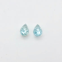 Load image into Gallery viewer, Pair (2) Rare Natural Light Blue Zircon Faceted 7.5x5-6x4mm Briolette Beads 4881 - PremiumBead Alternate Image 7