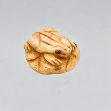 Load image into Gallery viewer, Poised Hand Carved Frog on Lily Pad Bone Bead | 1 Bead | 19x8mm | 7550 - PremiumBead Alternate Image 3
