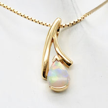 Load image into Gallery viewer, Red and White Fine Opal Fire Flash 14K Gold Pendant - PremiumBead Alternate Image 4
