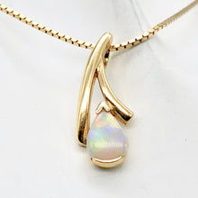 Load image into Gallery viewer, Red and White Fine Opal Fire Flash 14K Gold Pendant - PremiumBead Alternate Image 4