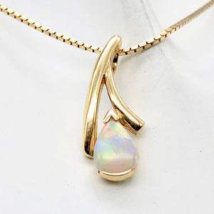 Red and White Fine Opal Fire Flash 14K Gold Pendant - PremiumBead Alternate Image 4