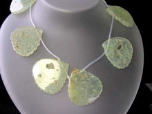 Load image into Gallery viewer, 8 Druzy Green Prehnite 36x36mm Briolette Beads 10458F - PremiumBead Alternate Image 2