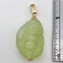 Load image into Gallery viewer, Hand Carved Green Jade Buddha 14K Gold Filled Pendant| 1 5/8" Long |