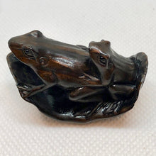 Load image into Gallery viewer, Carved Frogs On A Lily Pad Teak Ojime/Netsuke Bead - PremiumBead Alternate Image 2
