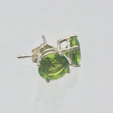 Load image into Gallery viewer, August 7mm Lab Peridot & Sterling Silver Stud Earrings 9780A - PremiumBead Primary Image 1