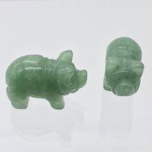 Load image into Gallery viewer, Oink 2 Carved Aventurine Pig Beads | 21x13x9.5mm | Green - PremiumBead Alternate Image 7