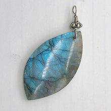 Load image into Gallery viewer, Labradorite Sterling Silver Drop Pendant | 2 1/4" Long | Blue |