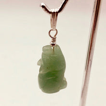 Load image into Gallery viewer, Howling Aventurine Wolf Solid Sterling Silver Pendant | 1.44" (Long) - PremiumBead Alternate Image 7