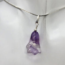 Load image into Gallery viewer, Lily! Natural Hand Carved Amethyst Flower Sterling Silver Pendant - PremiumBead Alternate Image 5