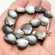 Load image into Gallery viewer, Black Lip Mother of Pearl Heart Half Strand | 14x14x6 | Black Silver| 15 Bead(s)