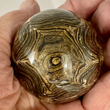 Load image into Gallery viewer, Stromatolite Scry Crystal Round Meditation Sphere | 50mm | Bronze/Black | 1 |