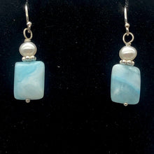 Load image into Gallery viewer, Hemimorphite Pearl Sterling Silver Bead Drop/Dangle Earrings | 1 " Long | Blue |