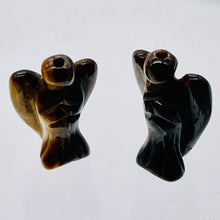 Load image into Gallery viewer, 2 Loving Carved Tigereye Guarding Angel Beads 009284TE | 21x14x8mm | Golden Brown