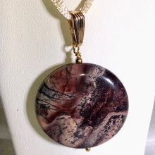 Load image into Gallery viewer, Porcelain Jasper Disc Vermeil Pendant! Purple Swirl!!! 510602C - PremiumBead Alternate Image 2