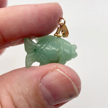 Load image into Gallery viewer, Swimmin'! Aventurine Fish Koi 14kgf Gold Pendant - PremiumBead Alternate Image 5
