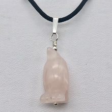 Load image into Gallery viewer, Darling! Rose Quartz Penguin Sterling Silver Pendant 509273RQS - PremiumBead Alternate Image 2