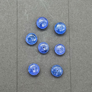 Tanzanite Smooth Rondelle AAA 4.3tcw Beads | 7 to6x3mm | Blue | 2 Beads |