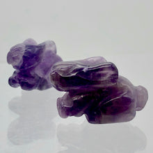 Load image into Gallery viewer, Hoppity 2 Carved Amethyst Bunny Rabbit Beads | 22x12x10m | Purple
