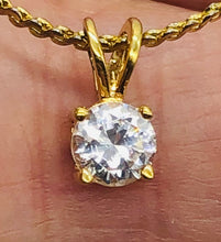 Load image into Gallery viewer, Cubic Vermeil Crystal Drop/Dangle Pendant | 1/2" Long | Clear/Gold | 1 Pendant |