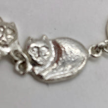 Load image into Gallery viewer, Comfort Kitty Cat 11 Gram Sterling Silver Linked Bracelet | 7Inch |