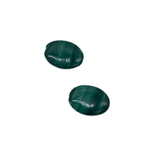 Load image into Gallery viewer, Natural Malachite Oval Coin Beads | Green | 18x13x4mm | 2 Beads |
