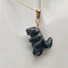 Load image into Gallery viewer, Semi Precious Stone Jewelry Tyranosaurus Rex Pendant Necklace of Hematite/Gold - PremiumBead Alternate Image 4