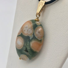 Load image into Gallery viewer, Ocean Jasper 32x25mm Oval and 14K gold-filled Pendant 510561B - PremiumBead Primary Image 1
