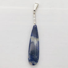 Load image into Gallery viewer, Sodalite Sterling Silver Teardrop | 3" Long | Blue/White | 1 Pendant |
