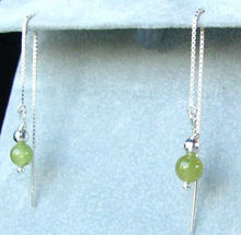 Load image into Gallery viewer, Grossular Garnet & Sterling Earrings Threaders 306534 - PremiumBead Alternate Image 2