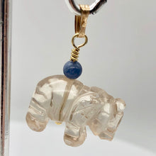 Load image into Gallery viewer, Smoky quartz Elephant Pendant Necklace|Semi Precious Stone Jewelry|14k Pendant
