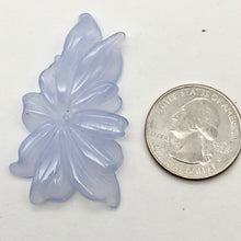Load image into Gallery viewer, 36.1cts Hand Carved Blue Chalcedony Flower Bead | 49x28x4mm | - PremiumBead Alternate Image 5