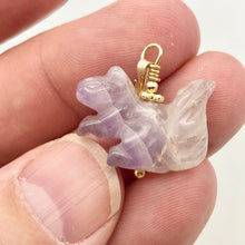 Load image into Gallery viewer, Amethyst Squirrel Pendant Necklace | Semi Precious Stone Jewelry | 14k Pendant - PremiumBead Alternate Image 5