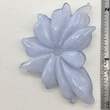 Load image into Gallery viewer, 59.5cts Hand Carved Blue Chalcedony Flower Bead | 50x34x6mm | - PremiumBead Primary Image 1