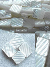 Load image into Gallery viewer, 4 White Mother of Pearl Carved Rectangle Beads 4363 - PremiumBead Primary Image 1